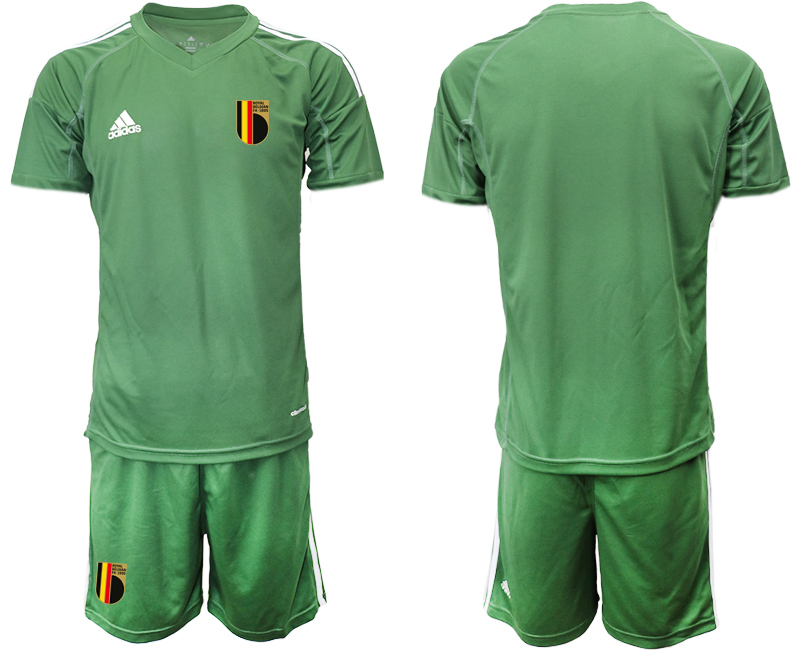 Cheap Men 2021 European Cup Belgium green goalkeeper Soccer Jerseys2